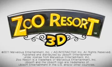 Zoo Resort 3D (Usa) screen shot title